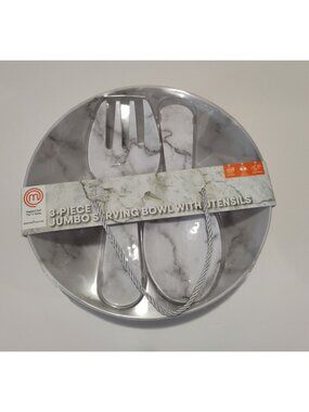 Master Chef 3-Piece Jumbo Serving Bowl with Utensils, New in package